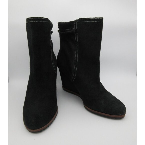 Dr. Scholl's women's Ireland‎ black suede leather wedge ankle boots 10M - Picture 1 of 14